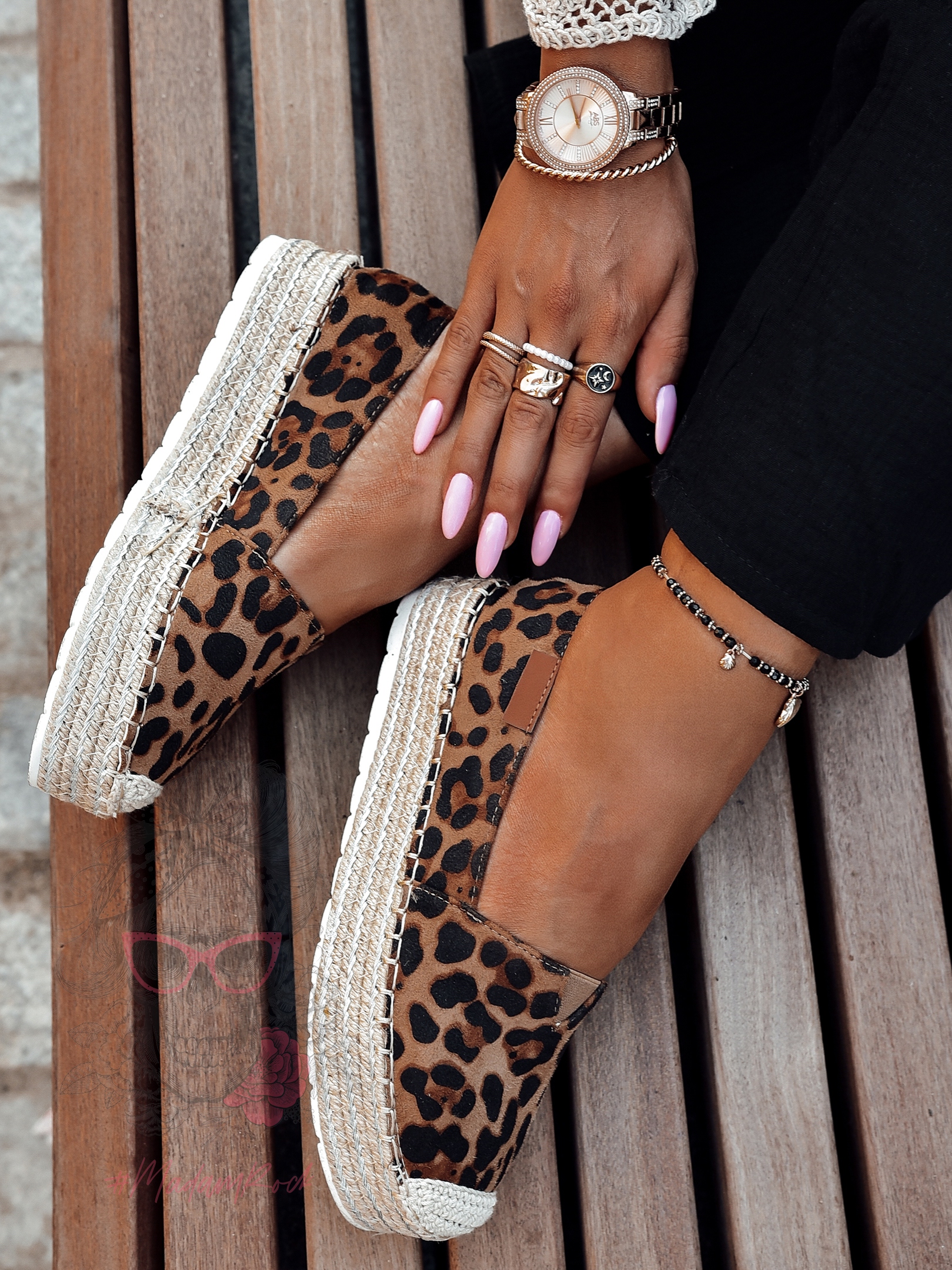 Espadryle na platformie Madam Hilo panterka