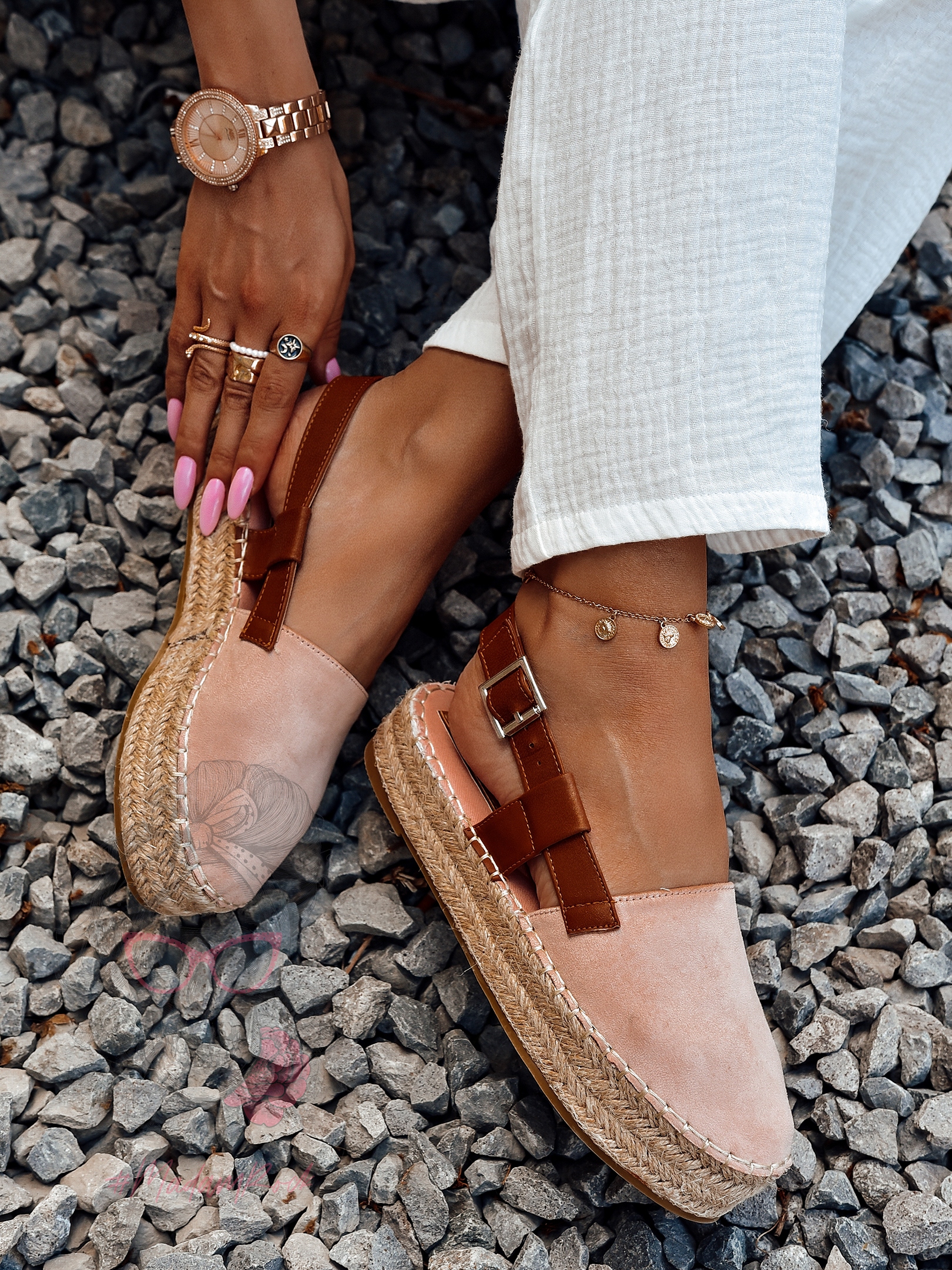 Espadryle na platformie Nifty Rock pudrowe Espadryle na platformie Nifty Rock pudrowe