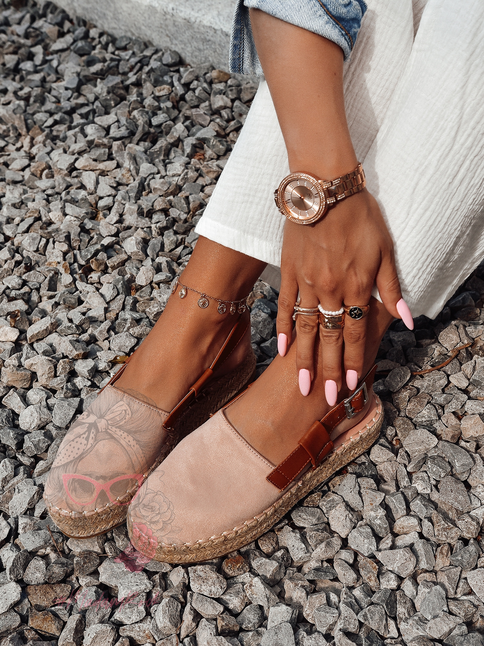 Espadryle na platformie Nifty Rock pudrowe Espadryle na platformie Nifty Rock pudrowe