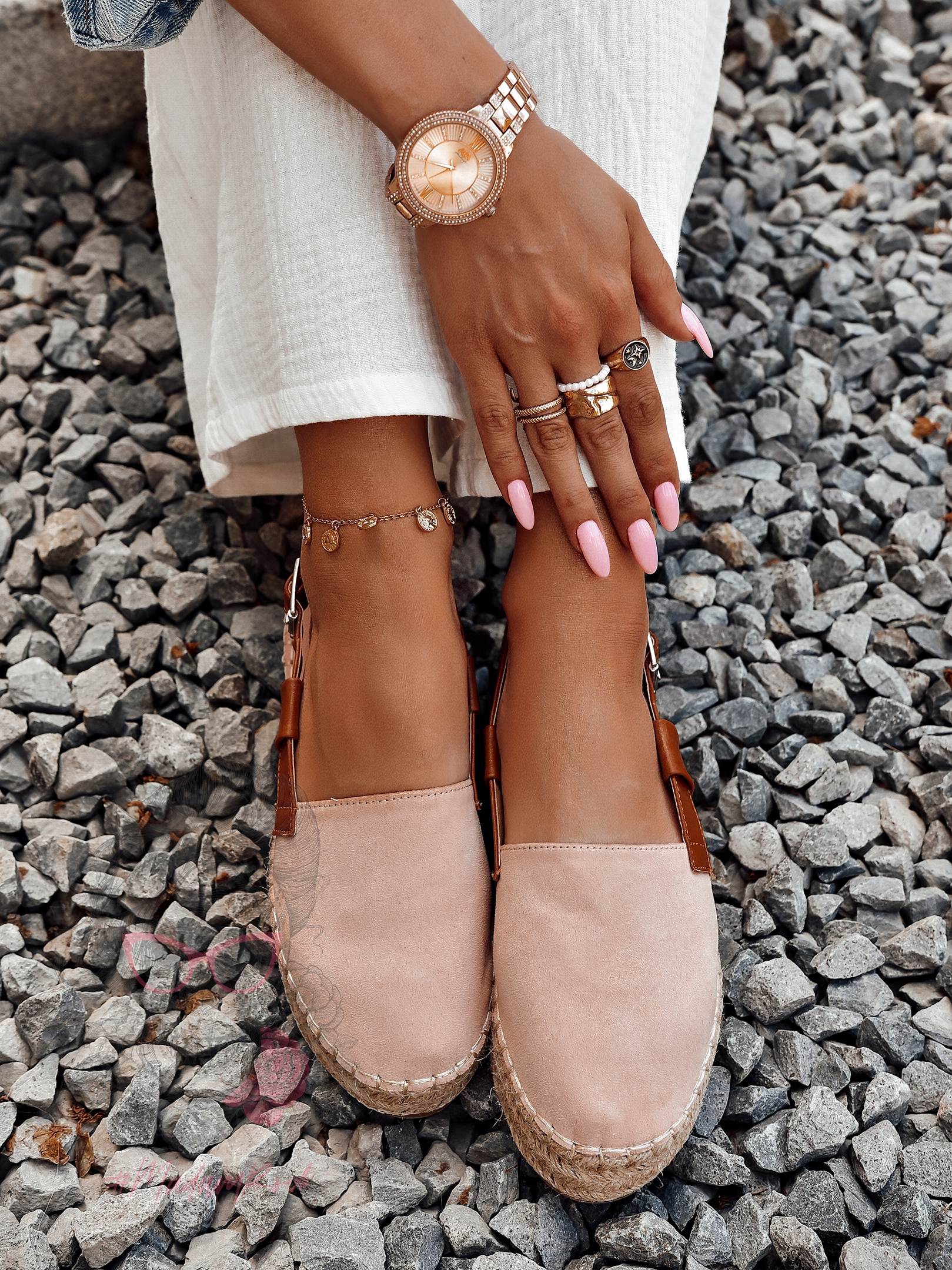 Espadryle na platformie Nifty Rock pudrowe Espadryle na platformie Nifty Rock pudrowe