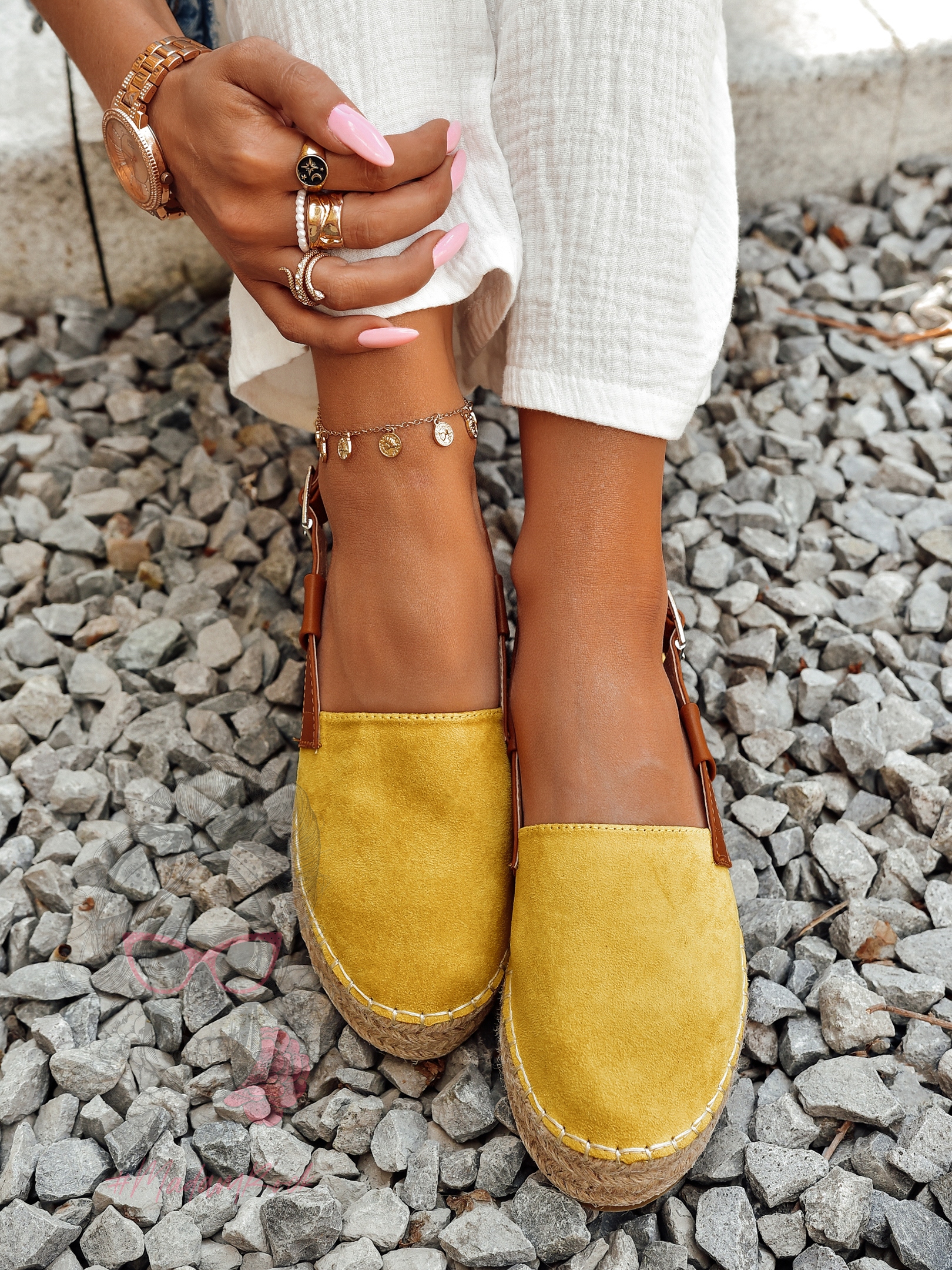 Espadryle na platformie Nifty Rock żółte Espadryle na platformie Nifty Rock żółte