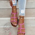 Sandały płaskie Madam Around różowe