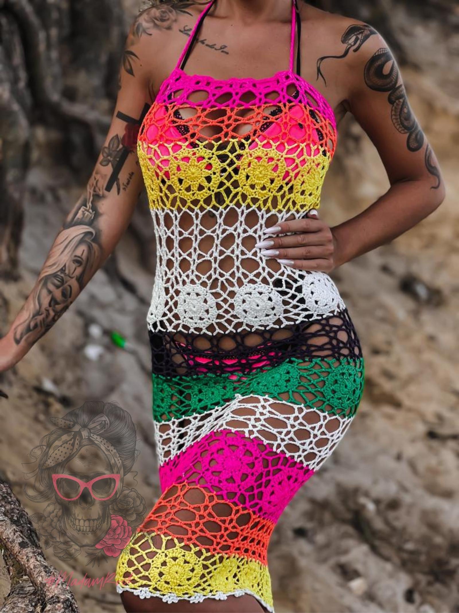 Spódnica ażurowa/ sukienka Contoy kolorowa