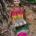 Spódnica ażurowa/ sukienka Contoy kolorowa