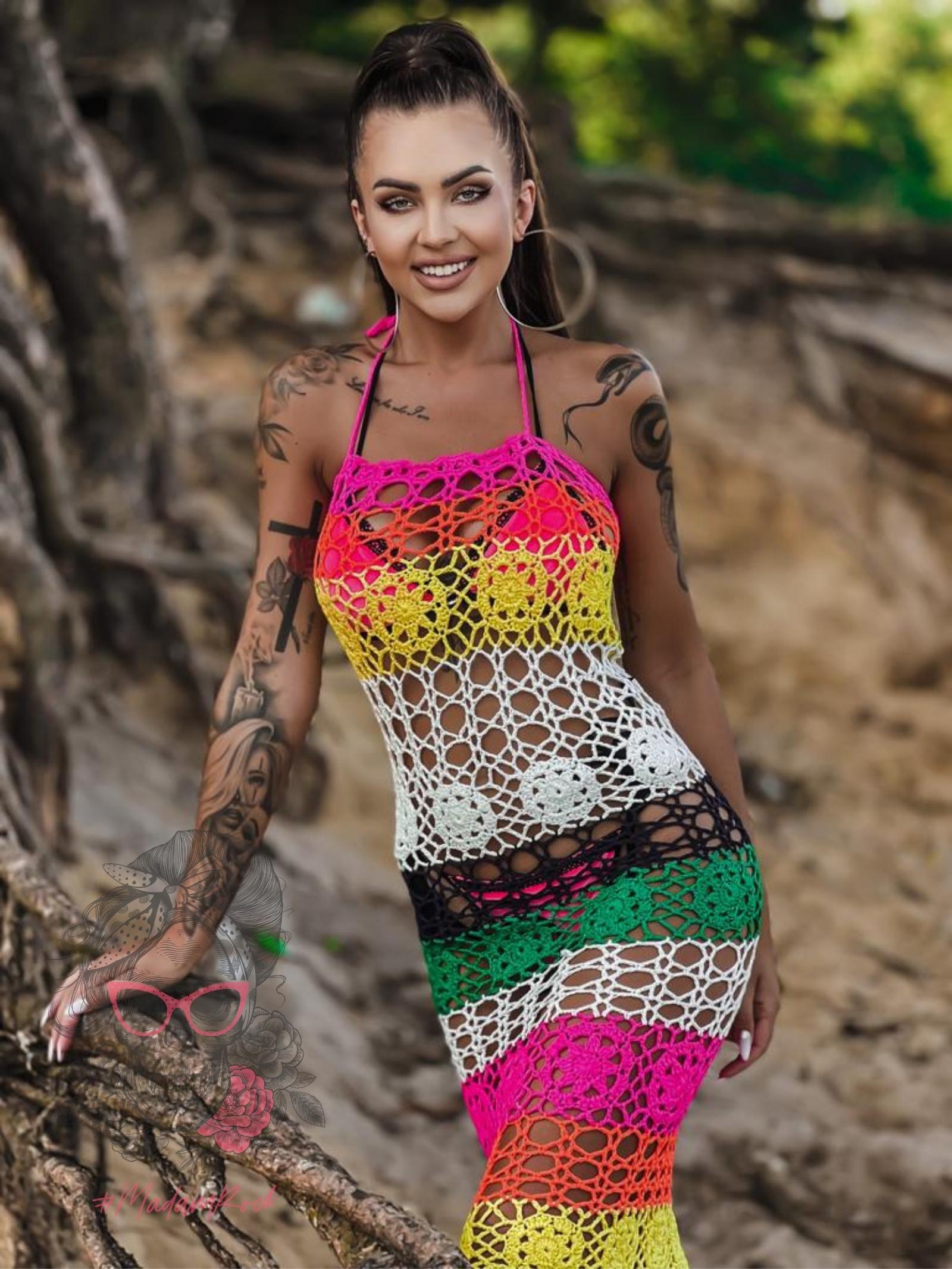 Spódnica ażurowa/ sukienka Contoy kolorowa