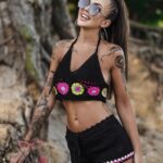 Komplet ażurowy pleciony Bohomo czarny