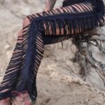 Spodnie sznurkowe z frędzlami Catch czarne