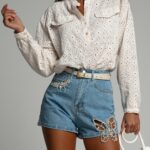 Koszula bawełniana Werbella ecru