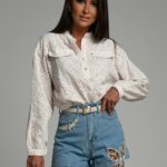 Koszula bawełniana Werbella ecru