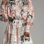 Sukienka koszulowa Caily czarno- pudrowa