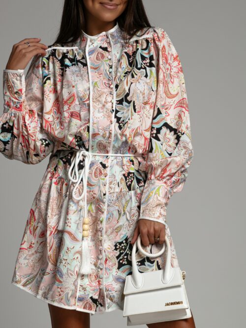 Sukienka koszulowa Caily czarno- pudrowa