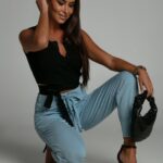 Top prążkowany Ingrid czarny