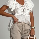 Bluzka letnia z koronką Bosera biała