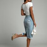 Top prążkowany na krótki rękaw Kodar biały