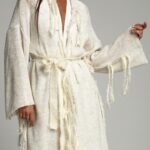 Sweter boho Ale Jazz ecru-złoty