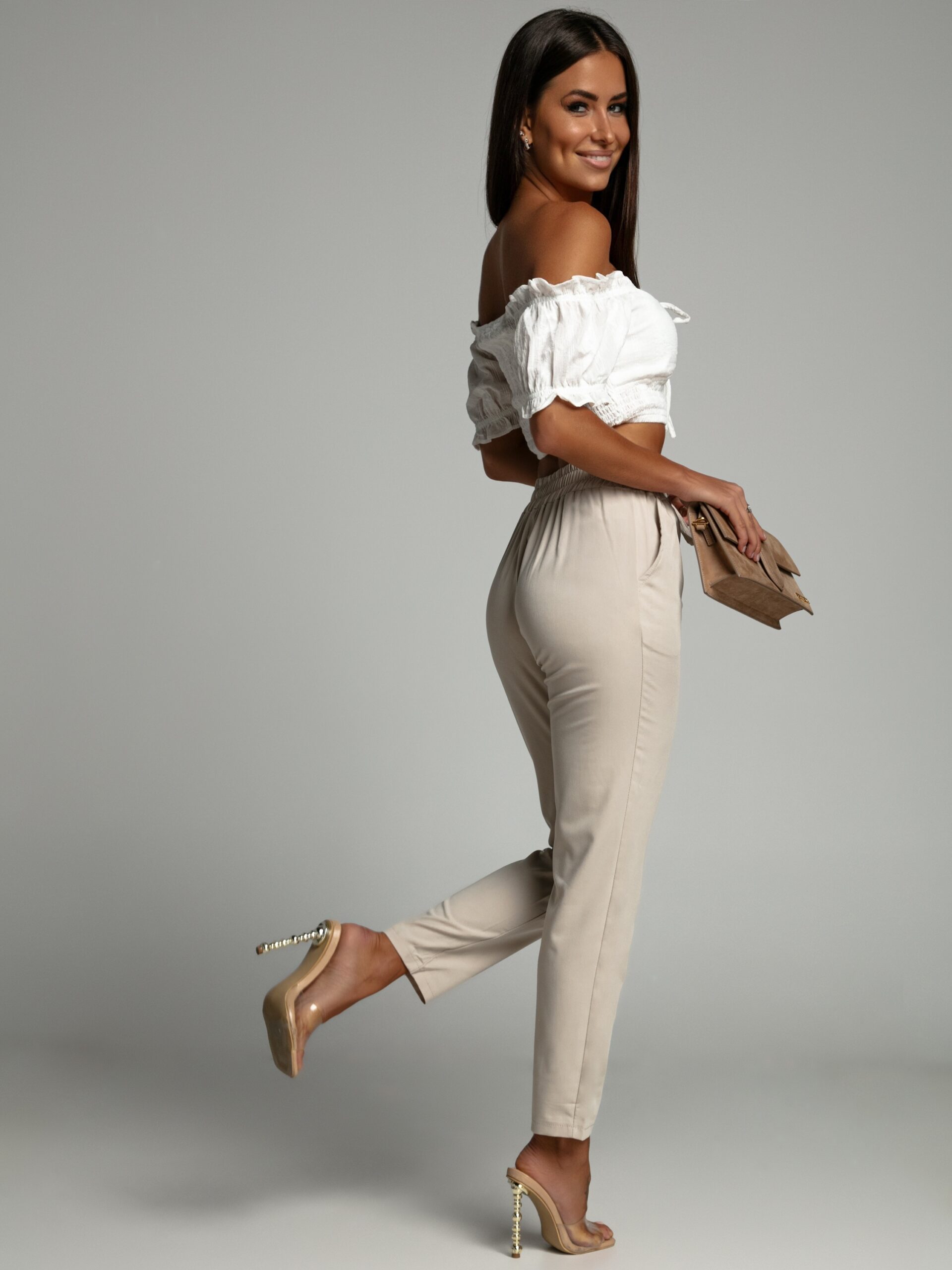 Top bawełniany Gipeli ecru Top bawełniany Gipeli ecru