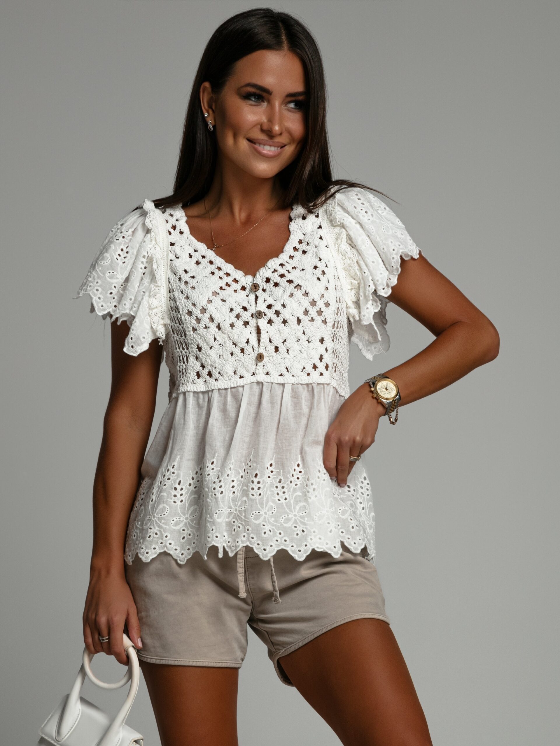 Spodenki bawełniane Belle 7259 Ola Voga beżowe Spodenki bawełniane Belle 7259 Ola Voga beżowe