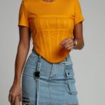 Bluzka z haftkami Manos pomarańczowa