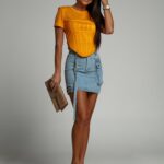 Bluzka z haftkami Manos pomarańczowa