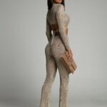 Komplet z metaliczną nitką Hepburn złoty