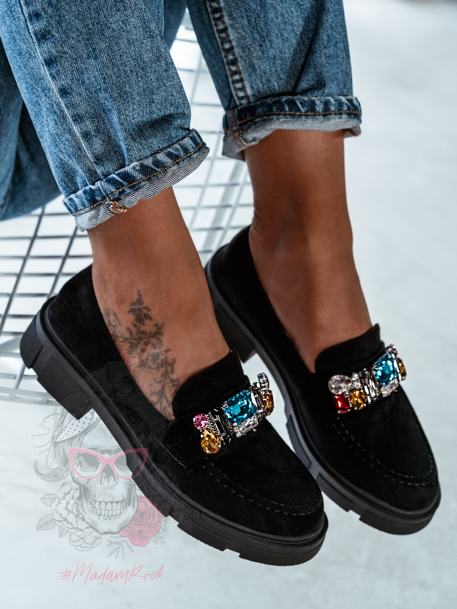 Mokasyny zamszowe Brido Rock czarne