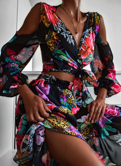 Komplet wakacyjny NB Bali w motyle czarny