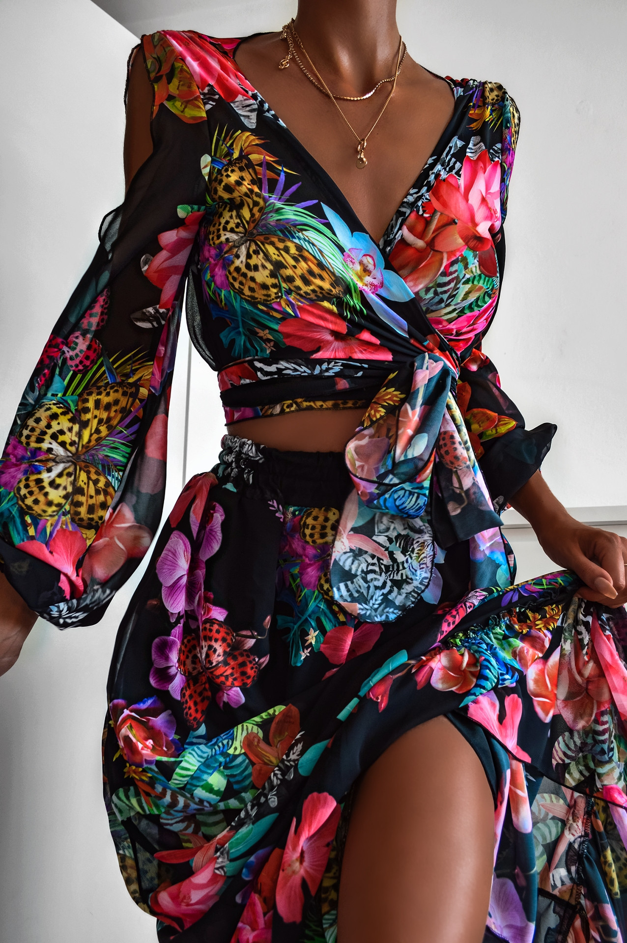 Komplet wakacyjny NB Bali w motyle czarny