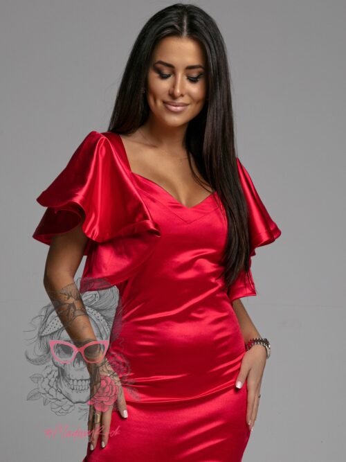 Sukienka satynowa NB Espana czerwona