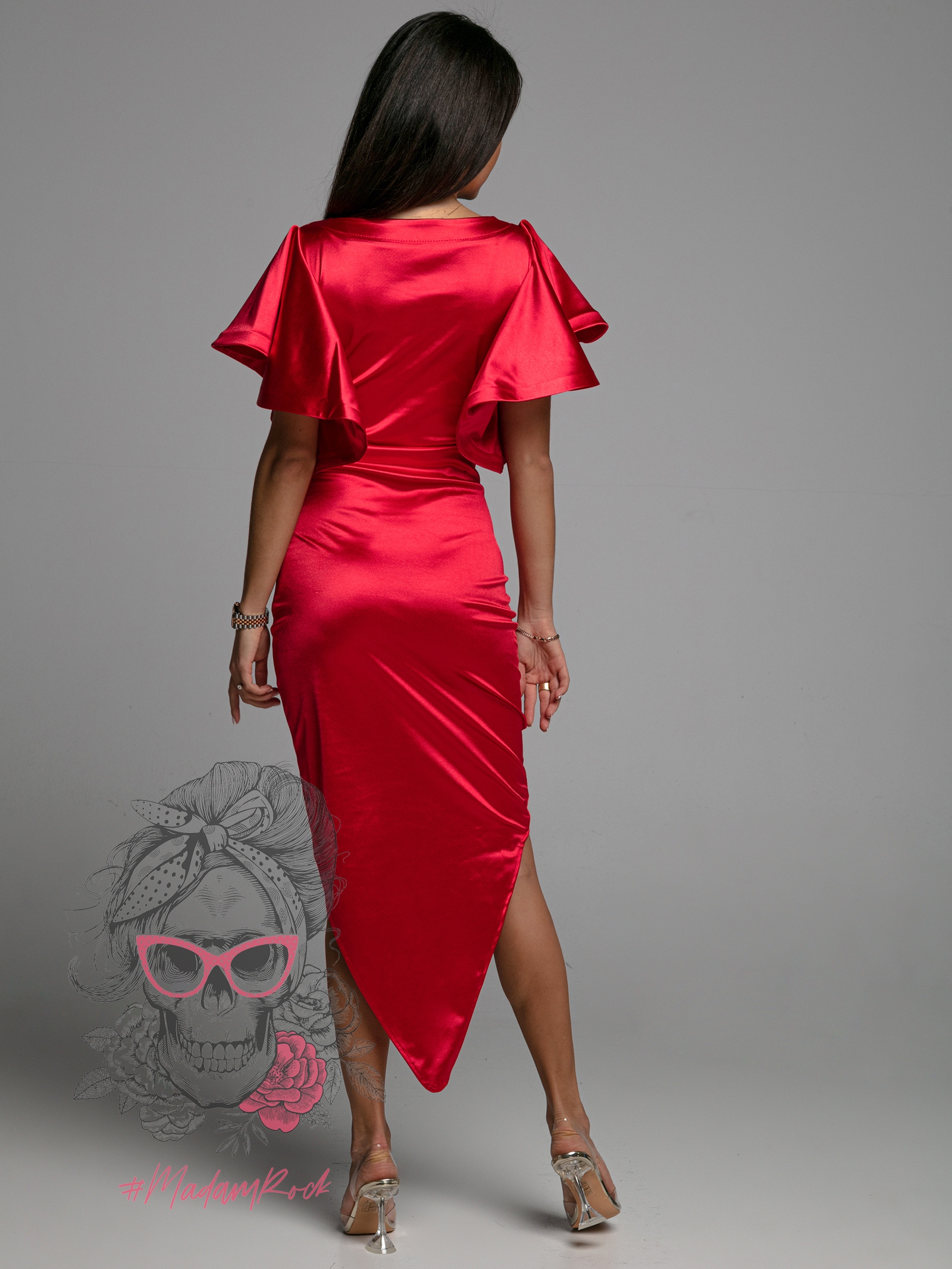 Sukienka satynowa NB Espana czerwona Sukienka satynowa NB Espana czerwona