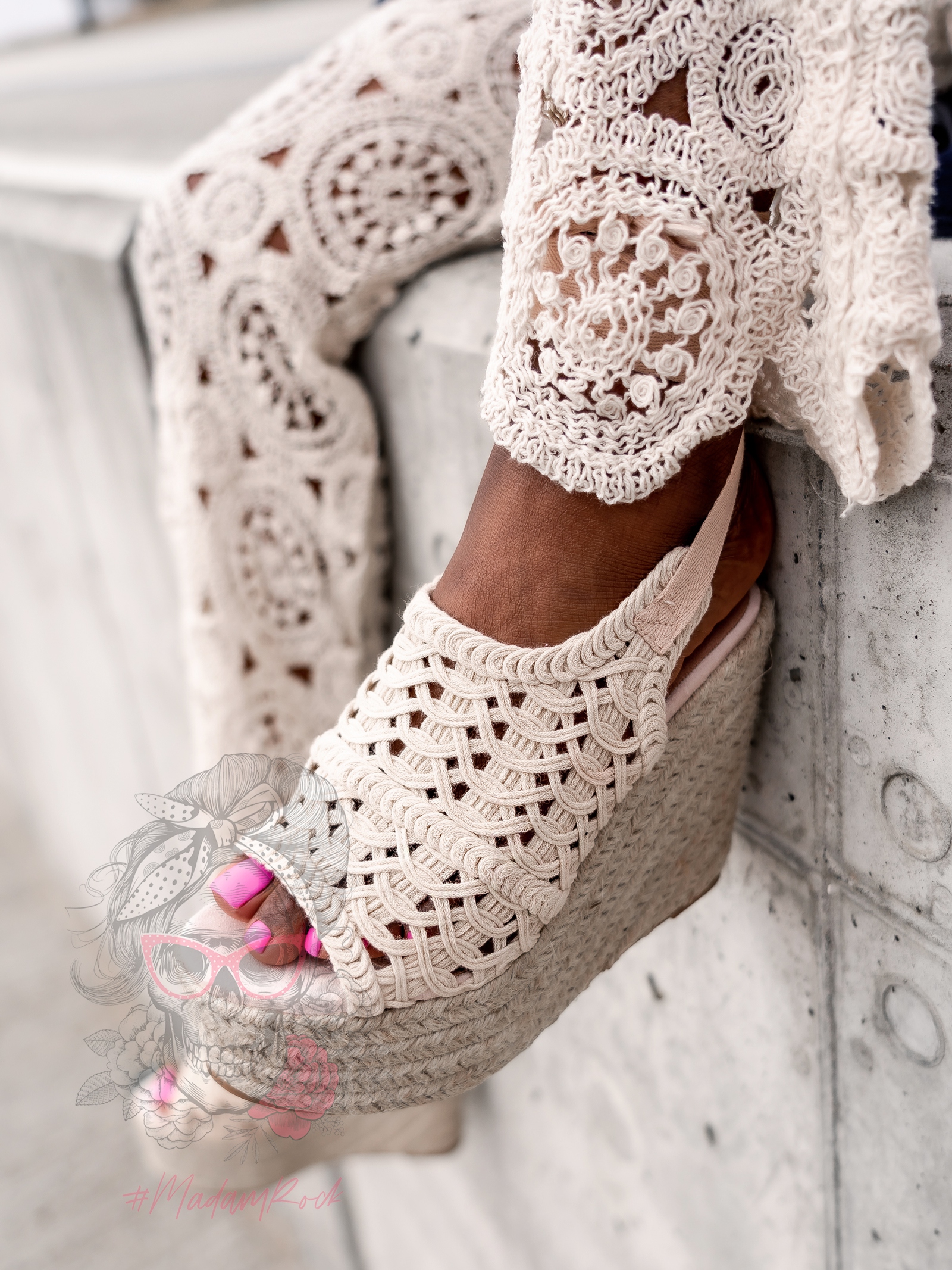 Koturny espadryle Madam Cordon beżowe