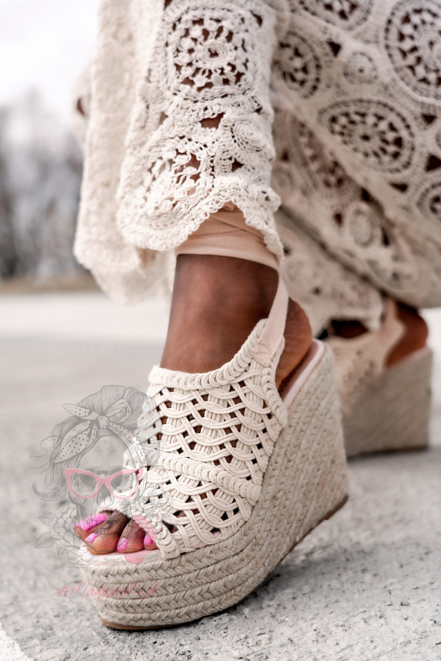 Koturny espadryle Madam Cordon beżowe Koturny espadryle Madam Cordon beżowe