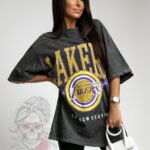 T-shirt dekatyzowany Lakers szary