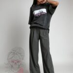 T-shirt dekatyzowany Cadilac szary