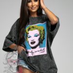 T-shirt dekatyzowany Marilyn szary