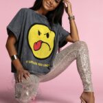 T-shirt dekatyzowany Emoji szary