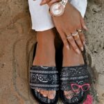 Klapki z cyrkoniami Rock Bandit czarne