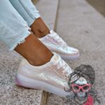 Trampki Madam Iris tęczowe białe