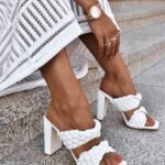 Klapki na klocku Crox Rock białe