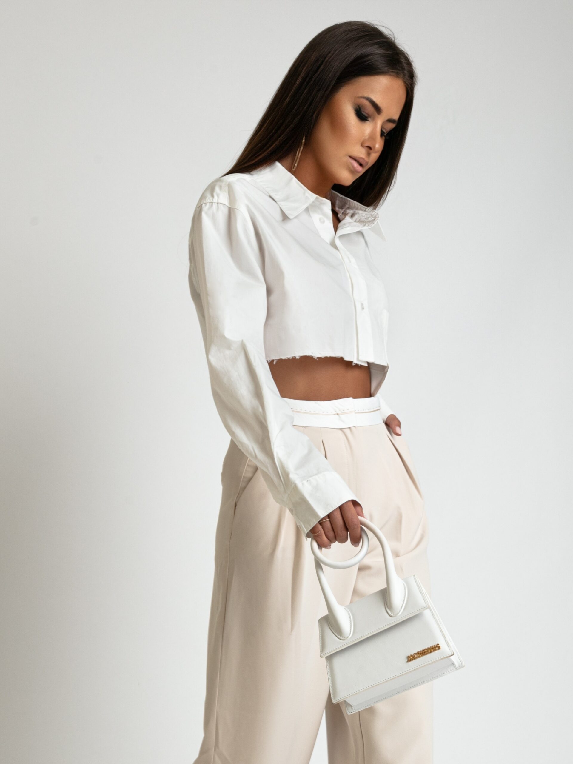 Spodnie garniturowe szerokie Moniko II beżowe