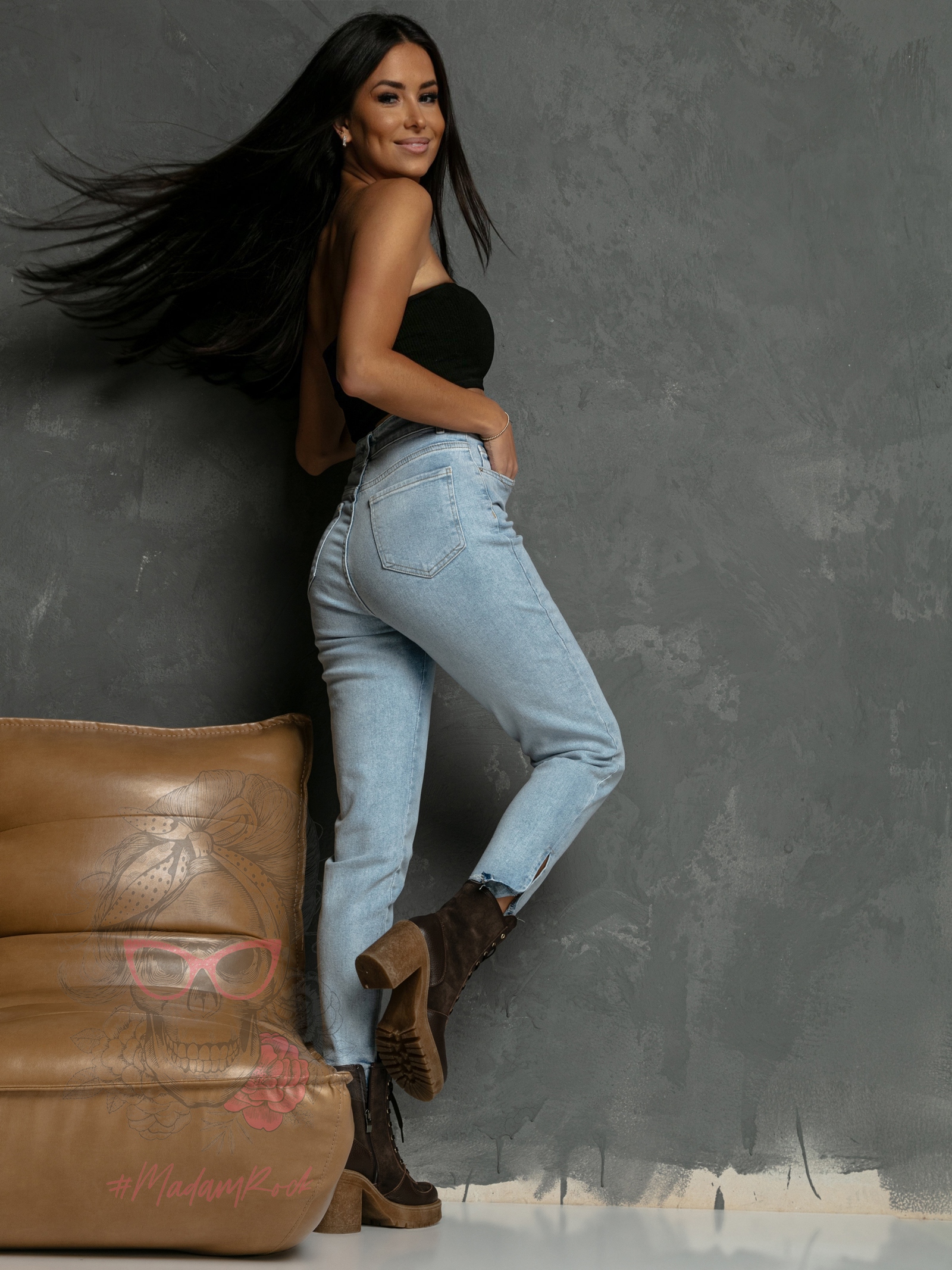 Spodnie jeansowe Pulsanti niebieskie