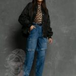 Jeansy boyfriend z paskiem Duffel granatowe