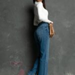 Spodnie rozszerzane Akus niebieskie