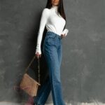 Spodnie rozszerzane Akus niebieskie