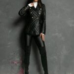 Marynarka pikowana skórzana Bited czarna