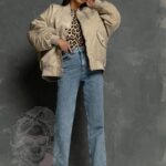 Kurtka bomberka oversize Field beżowa