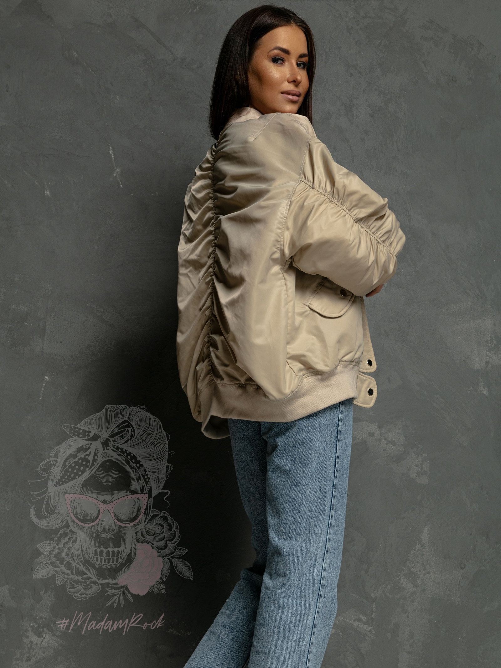 Kurtka bomberka oversize Field beżowa Kurtka bomberka oversize Field beżowa