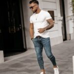 T-shirt bawełniany męski slim fit Cameo Ola Voga ecru