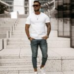 T-shirt męski bawełniany z aplikacją DLG Ola Voga biały