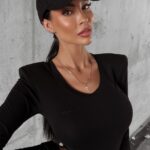 Bluzka dopasowana basic Adell Ola Voga czarna