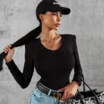 Bluzka dopasowana basic Adell Ola Voga czarna